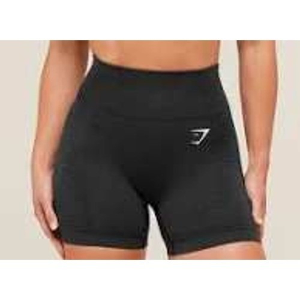 Gymshark Energy+ Seamless Shorts Black High Waisted Eyelet Detail Womens Small